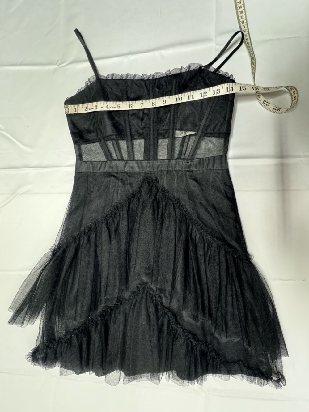 Sipaiya Black Tiered Tulle Corset Dress - Size L - NEW Without Tags. - Picture 7 of 11